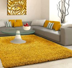 Modern yellow Shaggy Bedroom Rug
